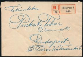 1926 Ajánlott levél 2.500K + 2 x 8f vegyes bérmentesítéssel / Registered cover with mixed franking