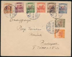 1920 Budapest helyi levél 8 klf bélyeggel