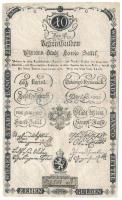 1806. 10G "Bécsi városi bankócédula" vízjeles papíron, szárazpecséttel, kézi sorszámmal T:F restaurált Habsburg Empire 1806. 10 Gulden "Wiener-Stadt Banco-Zettel" on watermarked paper, embossed stamp and handwritten serial number C:F restored Adamo G40