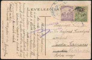 1919 Cenzúrázott képeslap Kolozsvárról / Censored postcard