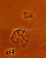 Körmöcbánya antik süteményes készlet 4 tállal, jelzett, javított, sérüléssel, d: 17-26 cm