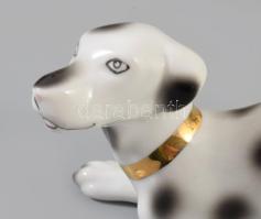 Porcelán kutya figura, jelzés nélkül, hibátlan, 15x9 cm