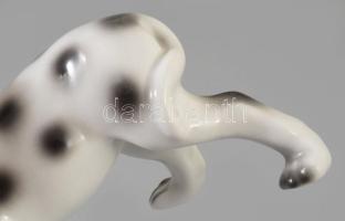 Porcelán kutya figura, jelzés nélkül, hibátlan, 15x9 cm