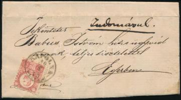 1873 Réznyomat 5kr levélen / on cover "KÁPOLNA"