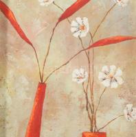 Virágcsendélet dekoratív falidísz, 30x18 cm