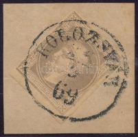 1867 Hírlapbélyeg vízjelrészlettel, kivágáson / Newspaper stamp with watermark, on cutting "KOL...