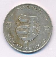 1947. 5Ft Ag "Kossuth" T:VF patina Adamo F8.1