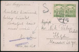 1919 Cenzúrázott képeslap / Censored postcard