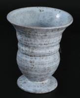Gorka Géza (1894-1971): Türkizmázas talpas váza. Jelzett, lepattanással, m: 14 cm