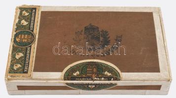 cca 1900-1920 2 db Magyar Királyi Dohányjövedék fa szivaros doboz, 13x20 cm