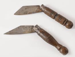 2 darab antik jelzett fanyelű bugylibicska