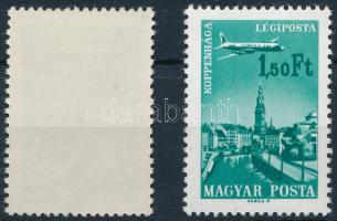 1966/1967 Repülő VII. 1,50Ft fényes gumival + támpéldány (halvány gumihiba / light gum disturbance)