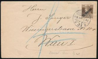 1919 Levél "GRAZ-BUDAPEST" vasúti bélyegzéssel / Cover with railway postmark