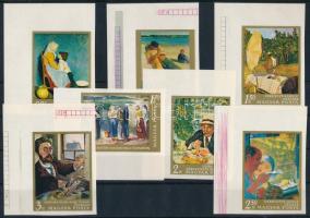 1967 Festmények (III.) ívsarki vágott sor, az ívszélen nyomdai jelzésekkel