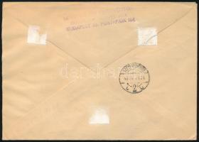 1958 Brüsszeli világkiállítás blokk ajánlott FDC-n "BUDAPEST-BRUXELLES LÉGIJÁRAT" bélyegzé...