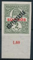 1918 Sürgős/Köztársaság ívszéli vágott bélyeg (4.000)