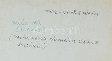 1977 Veres Mihály salgótarjáni fényképész felvétele (Palóc pár), 1 db nagyméretű, feliratozott, vint...
