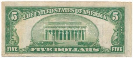 Amerikai Egyesült Államok 1934. 5$ "Silver Certificate - kisméretű" kék pecsét "Willi...