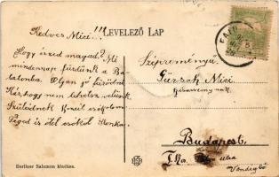 1907 Balatonszemes, Szemes; Balaton parti részlet, fürdőzők, nyaralók. Berliner Salamon kiadása (fl)