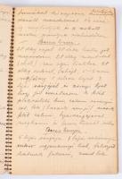 cca 1910-1930 Kézzel írt receptgyűjtemény (süteményreceptek), benne "Hadi torta", "Po...