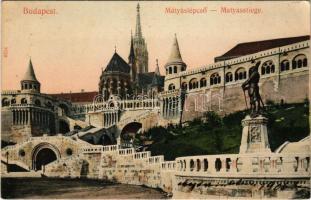 1906 Budapest I. Királyi vár, Mátyás lépcső. Taussig A. 6754. (EK)