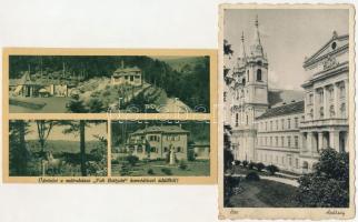 4 db RÉGI magyar város képeslap: Zirc, Mátraháza, Hévíz, Szováta / 4 pre-1945 Hungarian town postcards