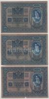 Ausztria 1919 (1902) 1000K, függőleges "DEUTSCHÖSTERREICH" felülbélyegzéssel, mindkét olda...
