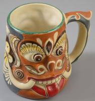 Sri Lanka-i maszkmintás bögre, jelzett, hibátlan, m: 11,5 cm