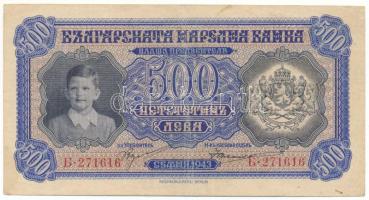 Bulgária 1943. 500L "271616" T:F Bulgaria 1943. 500 Leva "271616" C:F Krause 66.a