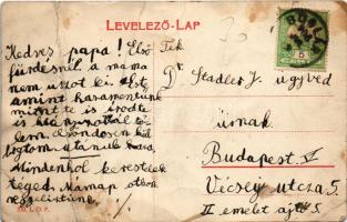 1906 Balatonboglár, Ödönke lak, villa, montázs gyerekkel. L.D.F. 369. (fa)