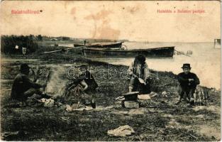 1912 Balatonfüred, Halsütés a Balaton partján (fl)