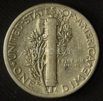 Amerikai Egyesült Államok 1944. 1d (10c) Ag "Mercury" T:XF
USA 1944. 1 Dime (10 Cents) Ag...