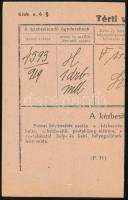 1919 Cenzúrázott tértivevény "SZENTES" - Szeged / Censored receipt