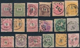 18 db krajcáros bélyeg szép / olvasható bélyegzésekkel