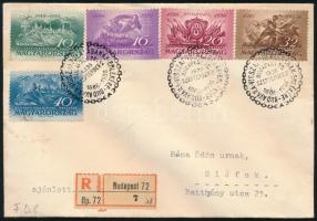 1936 Budavár sor ajánlott FDC-n / Mi 538-542 on registered FDC