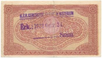 1920. 2K "2aa 005 262.878" hátoldalán "M.KIR.KERESKEDELEMÜGYI MINISTERIUM - Érk.: 192...