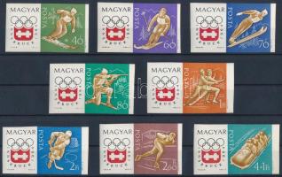 1963 Téli olimpia II. - Innsbruck vágott sor (törések, 40f törés + kis gumihiba / folds, small gum disturbance)