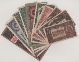 Vegyes, 10db-os Korona és Pengő bankjegytétel T:F-VG közte szép papír