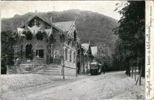 1906 Budapest XII. Zugliget, Posta, távíró és telefon állomás, villamos vasútállomás, lóvasút végáll...