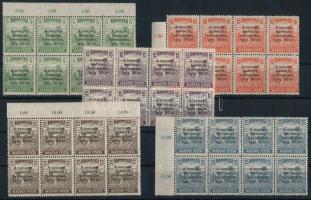 1919 Nemzeti hadsereg sor 8-as tömbökben / Mi 286-290 blocks of 8
Signed: SOCMIS