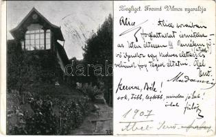 1907 Budapest XII. Zugliget, Freund Vilmos nyaralója, villa. A "Budapest-Zugliget és vidéke&quo...