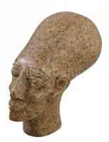 Minerál egyiptomi fej asztaldísz, m: 14 cm