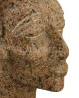 Minerál egyiptomi fej asztaldísz, m: 14 cm