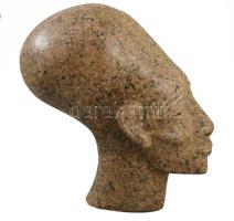 Minerál egyiptomi fej asztaldísz, m: 14 cm
