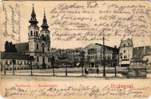 1904 Budapest I. Bomba tér (ma Batthyány tér), templom, vásárcsarnok, Wirth Antal és Petz Ágoston üz...