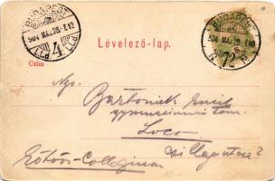 1904 Budapest I. Bomba tér (ma Batthyány tér), templom, vásárcsarnok, Wirth Antal és Petz Ágoston üz...