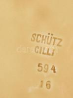 cca 1900 Schütz Cilli Játszó puttók nagyméretű falitál pár. Mázas fajansz, jelzett, 593 és 594 forma...