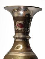 2 db kézzel festett indiai réz váza. 26 cm