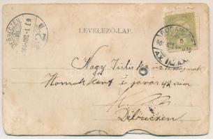 1906 Budapest VIII. Népszínház. Tekerhető mechanikus lap magyar színésznőkkel (EM)