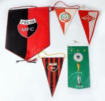 5 darab labdarúgó asztali zászló, ebből 4db magyar: Pécsi Mecsek FC (PMFC), Pécsi Munkás SC (PMSC), Budapesti Spartacus, Honvéd Papp János SE, Deutscher Fussball-Bund (Németország - Német Labdarúgó Szövetség)